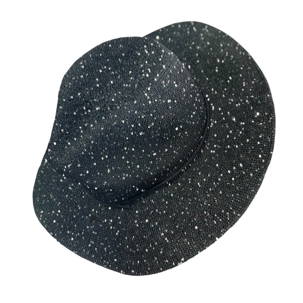 ULTRA GLITTERY GLAM! BLACK & MOONLIGHT MICRO-SEQUIN SPARKING COWBOY HAT! SZ OS